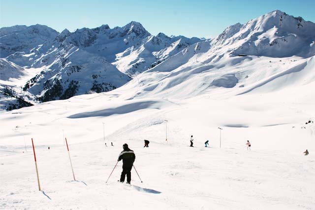 Person skiing on an empty piste